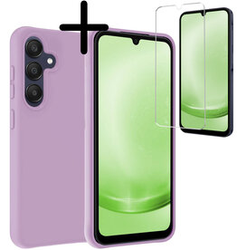 BASEY. BASEY. Samsung Galaxy A25 Hoesje Siliconen Met Screenprotector - Lila