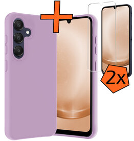 Nomfy Nomfy Samsung Galaxy A25 Hoesje Siliconen Met 2x Screenprotector - Lila