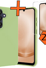 Nomfy Hoesje Geschikt voor Samsung A25 Hoesje Siliconen Cover Case Met 2x Screenprotector - Hoes Geschikt voor Samsung Galaxy A25 Hoes Back Case - Groen