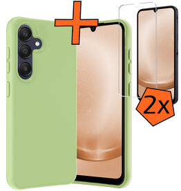 Nomfy Nomfy Samsung Galaxy A25 Hoesje Siliconen Met 2x Screenprotector - Groen