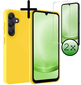 BASEY. BASEY. Samsung Galaxy A25 Hoesje Siliconen Met 2x Screenprotector - Geel