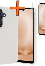 Nomfy Hoesje Geschikt voor Samsung A25 Hoesje Siliconen Cover Case Met Screenprotector - Hoes Geschikt voor Samsung Galaxy A25 Hoes Back Case - Wit