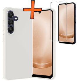 Nomfy Nomfy Samsung Galaxy A25 Hoesje Siliconen Met Screenprotector - Wit
