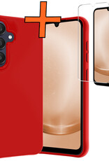 Nomfy Hoesje Geschikt voor Samsung A25 Hoesje Siliconen Cover Case Met Screenprotector - Hoes Geschikt voor Samsung Galaxy A25 Hoes Back Case - Rood