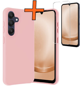 Nomfy Nomfy Samsung Galaxy A25 Hoesje Siliconen Met Screenprotector - Lichtroze