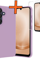 Nomfy Hoesje Geschikt voor Samsung A25 Hoesje Siliconen Cover Case Met Screenprotector - Hoes Geschikt voor Samsung Galaxy A25 Hoes Back Case - Lila