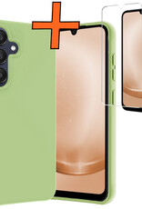 Nomfy Hoesje Geschikt voor Samsung A25 Hoesje Siliconen Cover Case Met Screenprotector - Hoes Geschikt voor Samsung Galaxy A25 Hoes Back Case - Groen