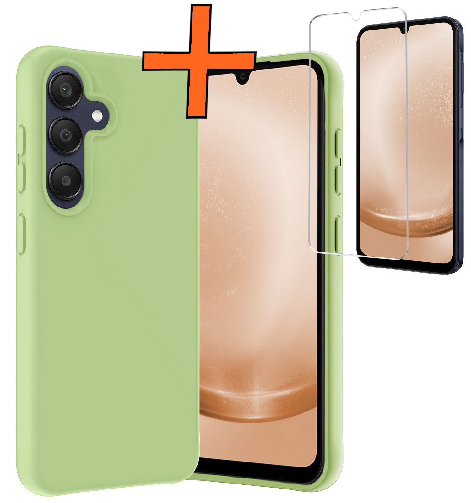 Nomfy Hoesje Geschikt voor Samsung A25 Hoesje Siliconen Cover Case Met Screenprotector - Hoes Geschikt voor Samsung Galaxy A25 Hoes Back Case - Groen