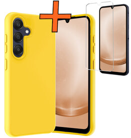 Nomfy Nomfy Samsung Galaxy A25 Hoesje Siliconen Met Screenprotector - Geel