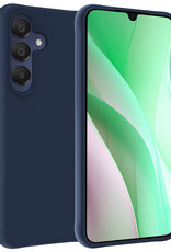 BASEY. Hoes Geschikt voor Samsung A15 Hoesje Siliconen Back Cover Case - Hoesje Geschikt voor Samsung Galaxy A15 Hoes Cover Hoesje - Donkerblauw
