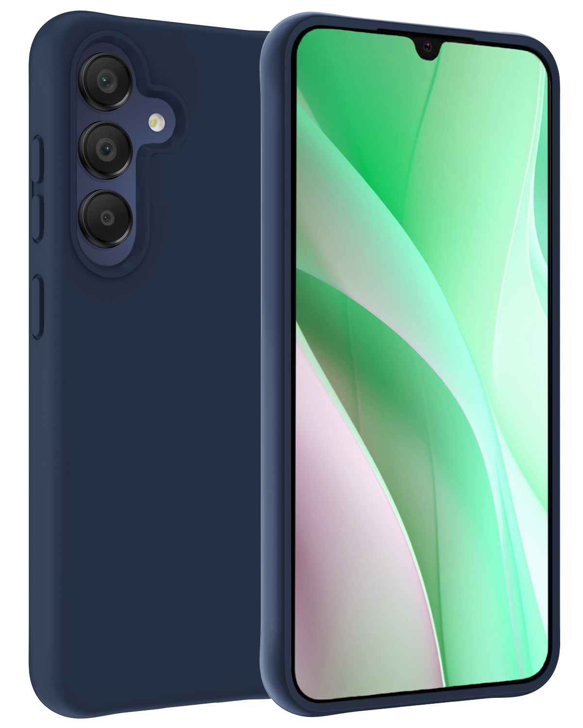 BASEY. Hoes Geschikt voor Samsung A15 Hoesje Siliconen Back Cover Case - Hoesje Geschikt voor Samsung Galaxy A15 Hoes Cover Hoesje - Donkerblauw