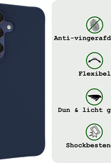 BASEY. Hoes Geschikt voor Samsung A15 Hoesje Siliconen Back Cover Case - Hoesje Geschikt voor Samsung Galaxy A15 Hoes Cover Hoesje - Donkerblauw