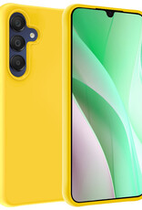 BASEY. Hoes Geschikt voor Samsung A15 Hoesje Siliconen Back Cover Case - Hoesje Geschikt voor Samsung Galaxy A15 Hoes Cover Hoesje - Geel