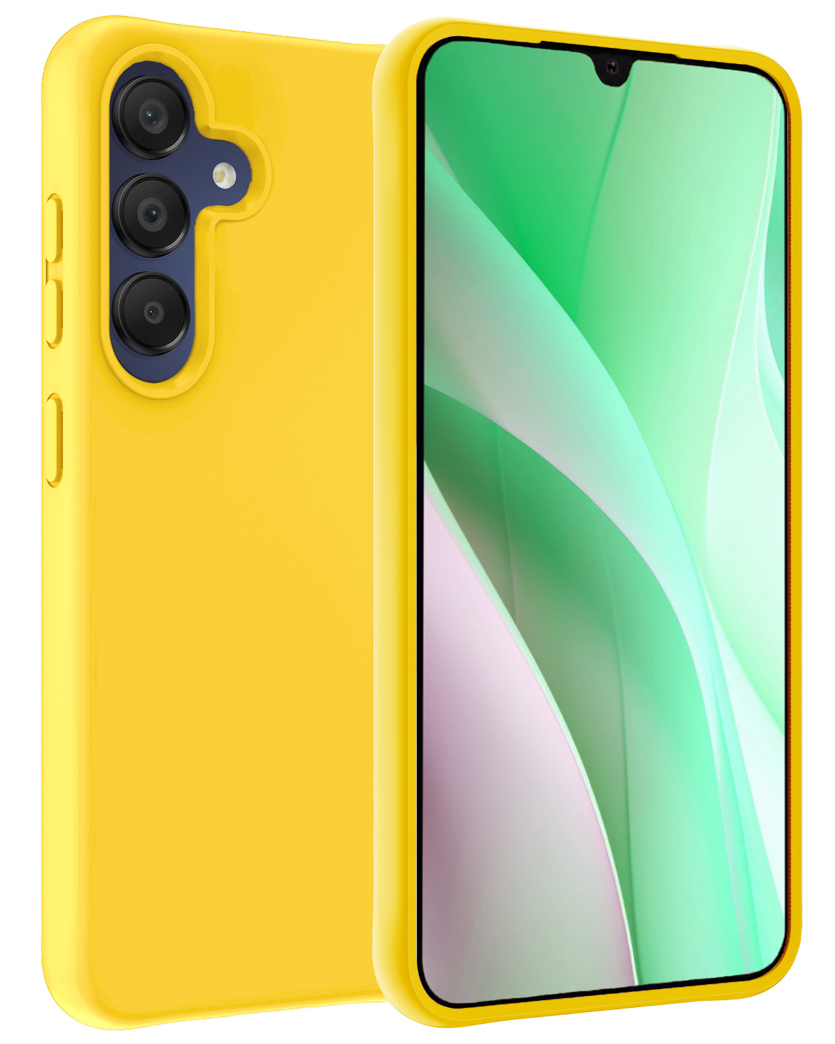 BASEY. Hoes Geschikt voor Samsung A15 Hoesje Siliconen Back Cover Case - Hoesje Geschikt voor Samsung Galaxy A15 Hoes Cover Hoesje - Geel