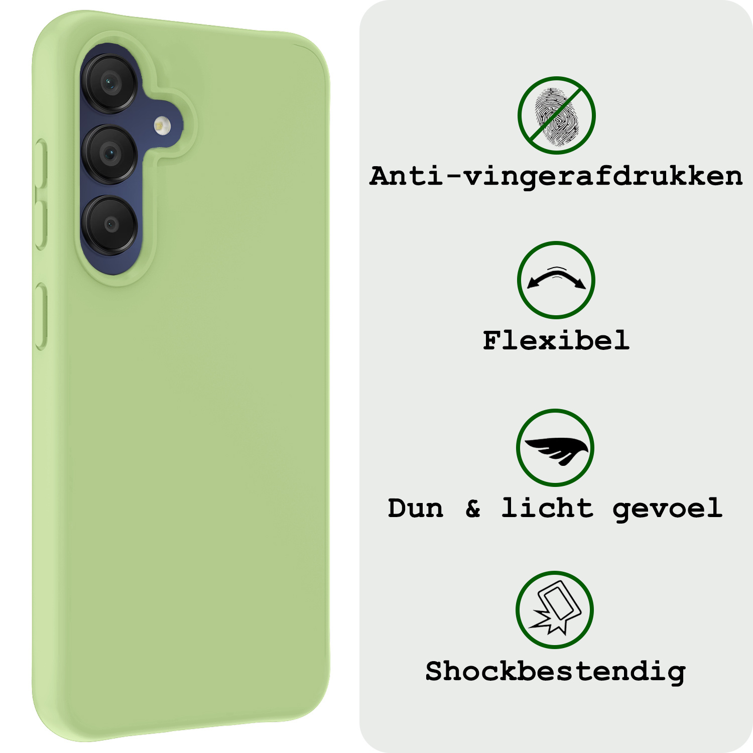 BASEY. Hoes Geschikt voor Samsung A15 Hoesje Siliconen Back Cover Case - Hoesje Geschikt voor Samsung Galaxy A15 Hoes Cover Hoesje - Groen