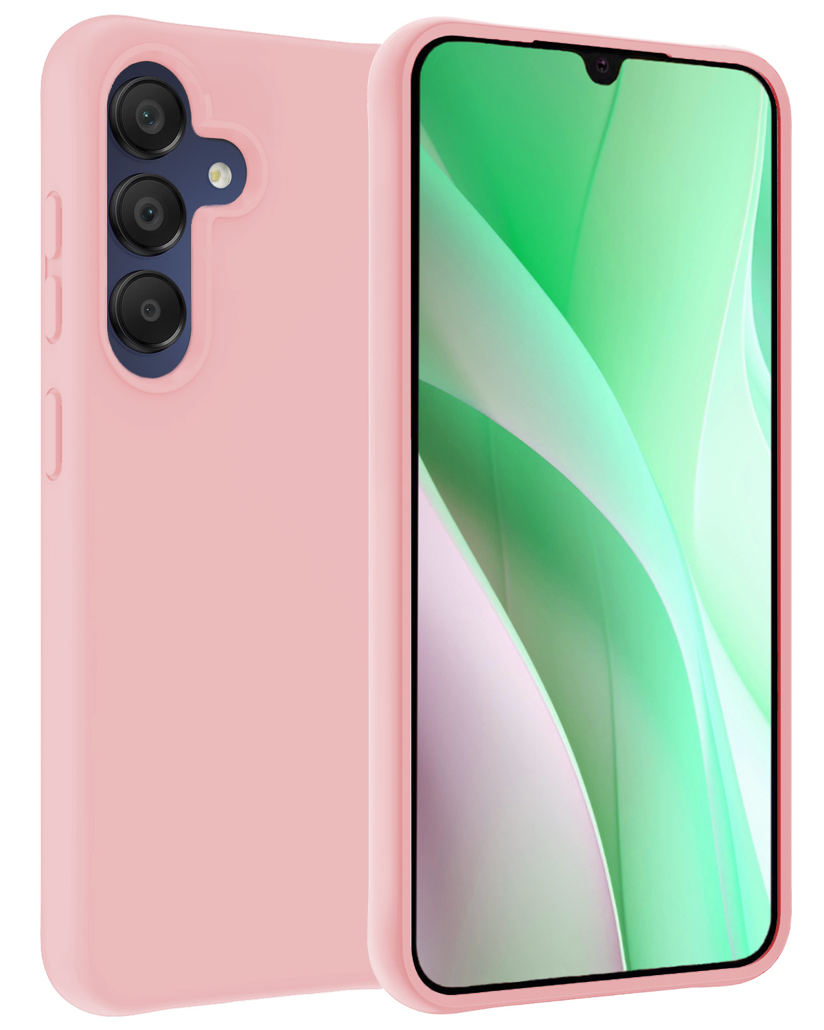 BASEY. Hoes Geschikt voor Samsung A15 Hoesje Siliconen Back Cover Case - Hoesje Geschikt voor Samsung Galaxy A15 Hoes Cover Hoesje - Lichtroze