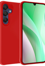 BASEY. Hoes Geschikt voor Samsung A15 Hoesje Siliconen Back Cover Case - Hoesje Geschikt voor Samsung Galaxy A15 Hoes Cover Hoesje - Rood