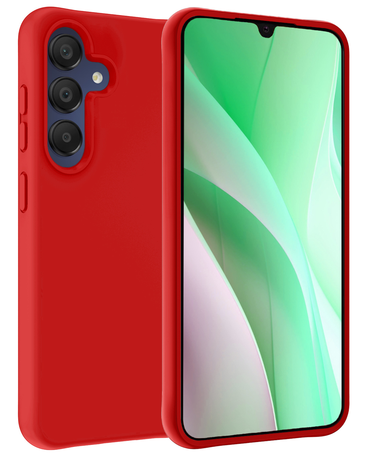 BASEY. Hoes Geschikt voor Samsung A15 Hoesje Siliconen Back Cover Case - Hoesje Geschikt voor Samsung Galaxy A15 Hoes Cover Hoesje - Rood