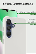 BASEY. Hoes Geschikt voor Samsung A15 Hoesje Siliconen Back Cover Case - Hoesje Geschikt voor Samsung Galaxy A15 Hoes Cover Hoesje - Wit