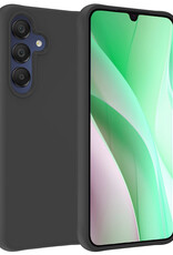 BASEY. Hoes Geschikt voor Samsung A15 Hoesje Siliconen Back Cover Case - Hoesje Geschikt voor Samsung Galaxy A15 Hoes Cover Hoesje - Zwart
