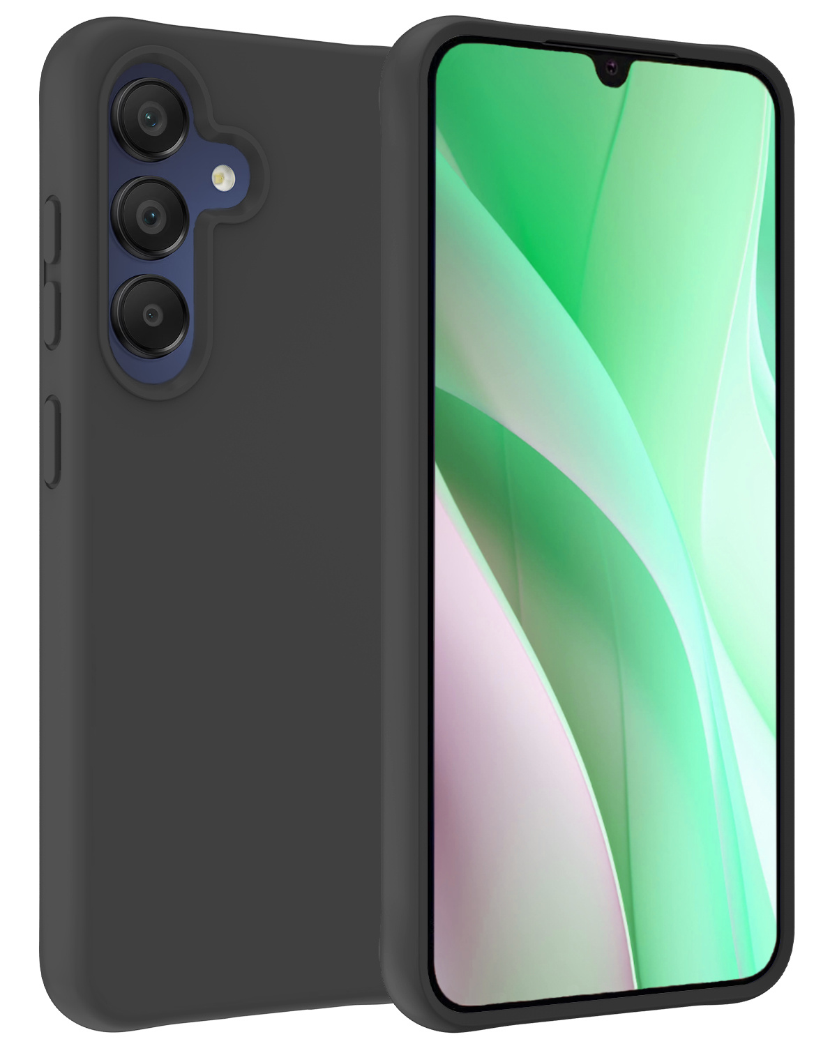 BASEY. Hoes Geschikt voor Samsung A15 Hoesje Siliconen Back Cover Case - Hoesje Geschikt voor Samsung Galaxy A15 Hoes Cover Hoesje - Zwart