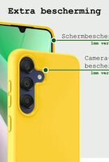 BASEY. Hoes Geschikt voor Samsung A15 Hoesje Siliconen Back Cover Case - Hoesje Geschikt voor Samsung Galaxy A15 Hoes Cover Hoesje - Geel - 2 Stuks