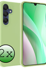 BASEY. Hoes Geschikt voor Samsung A15 Hoesje Siliconen Back Cover Case - Hoesje Geschikt voor Samsung Galaxy A15 Hoes Cover Hoesje - Groen - 2 Stuks