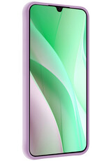 BASEY. Hoes Geschikt voor Samsung A15 Hoesje Siliconen Back Cover Case - Hoesje Geschikt voor Samsung Galaxy A15 Hoes Cover Hoesje - Lila - 2 Stuks