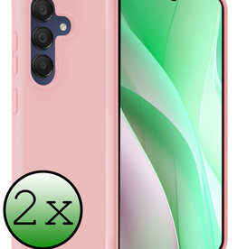 BASEY. BASEY. Samsung Galaxy A15 Hoesje Siliconen - Lichtroze - 2 PACK
