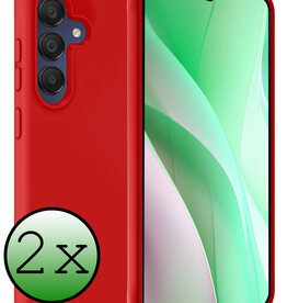 BASEY. BASEY. Samsung Galaxy A15 Hoesje Siliconen - Rood - 2 PACK