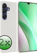 BASEY. Hoes Geschikt voor Samsung A15 Hoesje Siliconen Back Cover Case - Hoesje Geschikt voor Samsung Galaxy A15 Hoes Cover Hoesje - Wit - 2 Stuks