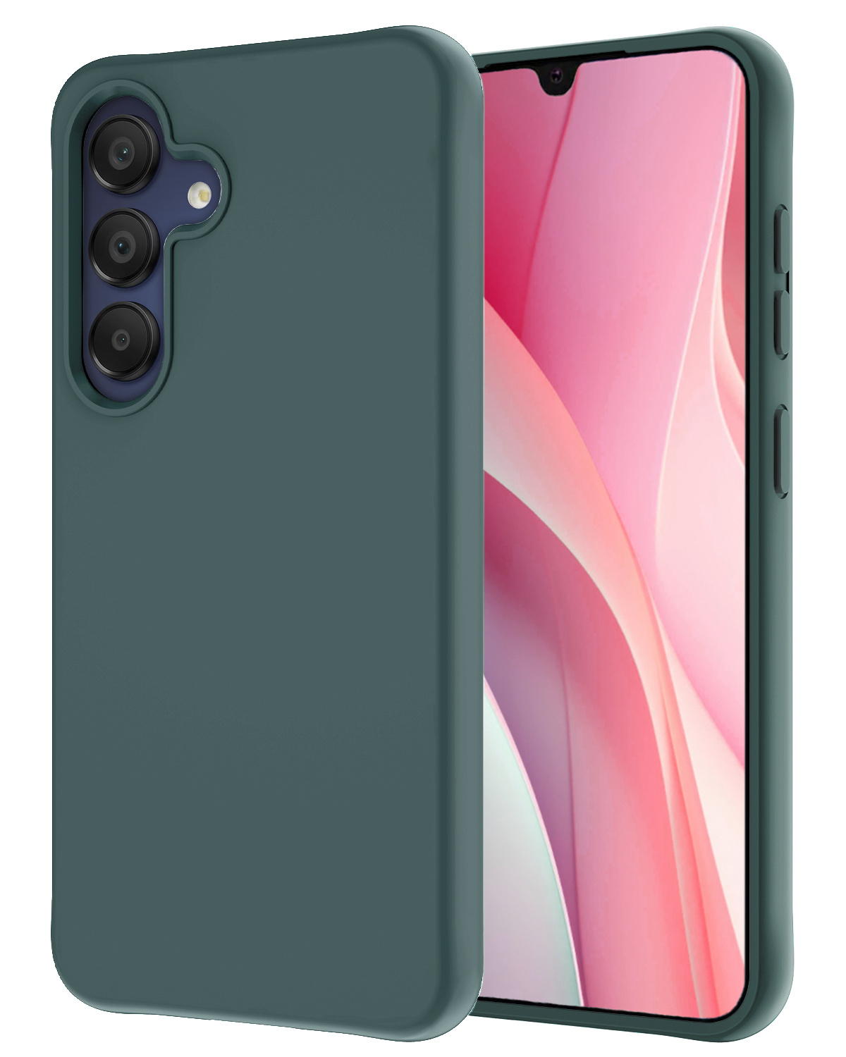 NoXx Hoes Geschikt voor Samsung A15 Hoesje Cover Siliconen Back Case Hoes - Donkergroen