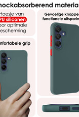 NoXx Hoes Geschikt voor Samsung A15 Hoesje Cover Siliconen Back Case Hoes - Donkergroen