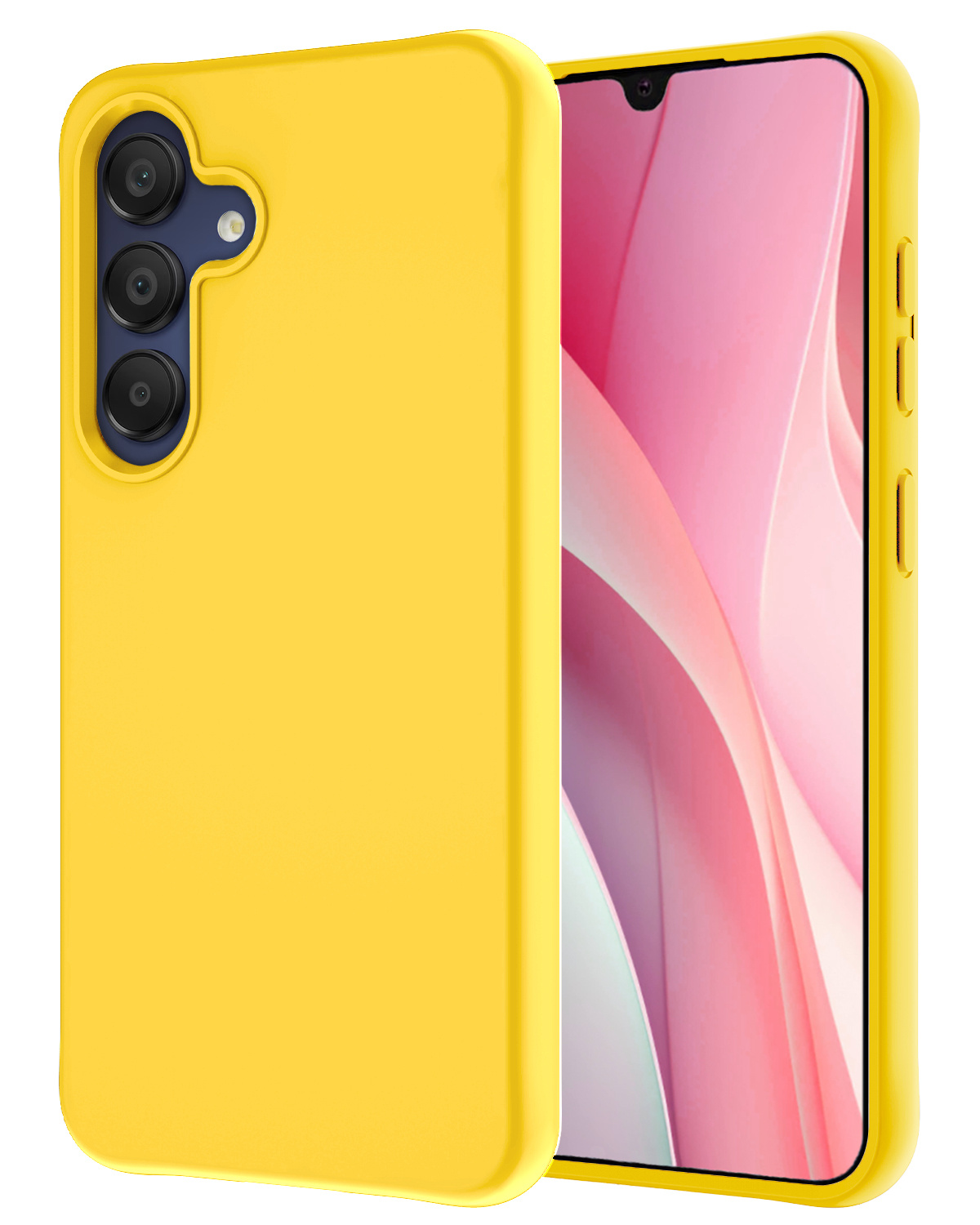 NoXx Hoes Geschikt voor Samsung A15 Hoesje Cover Siliconen Back Case Hoes - Geel