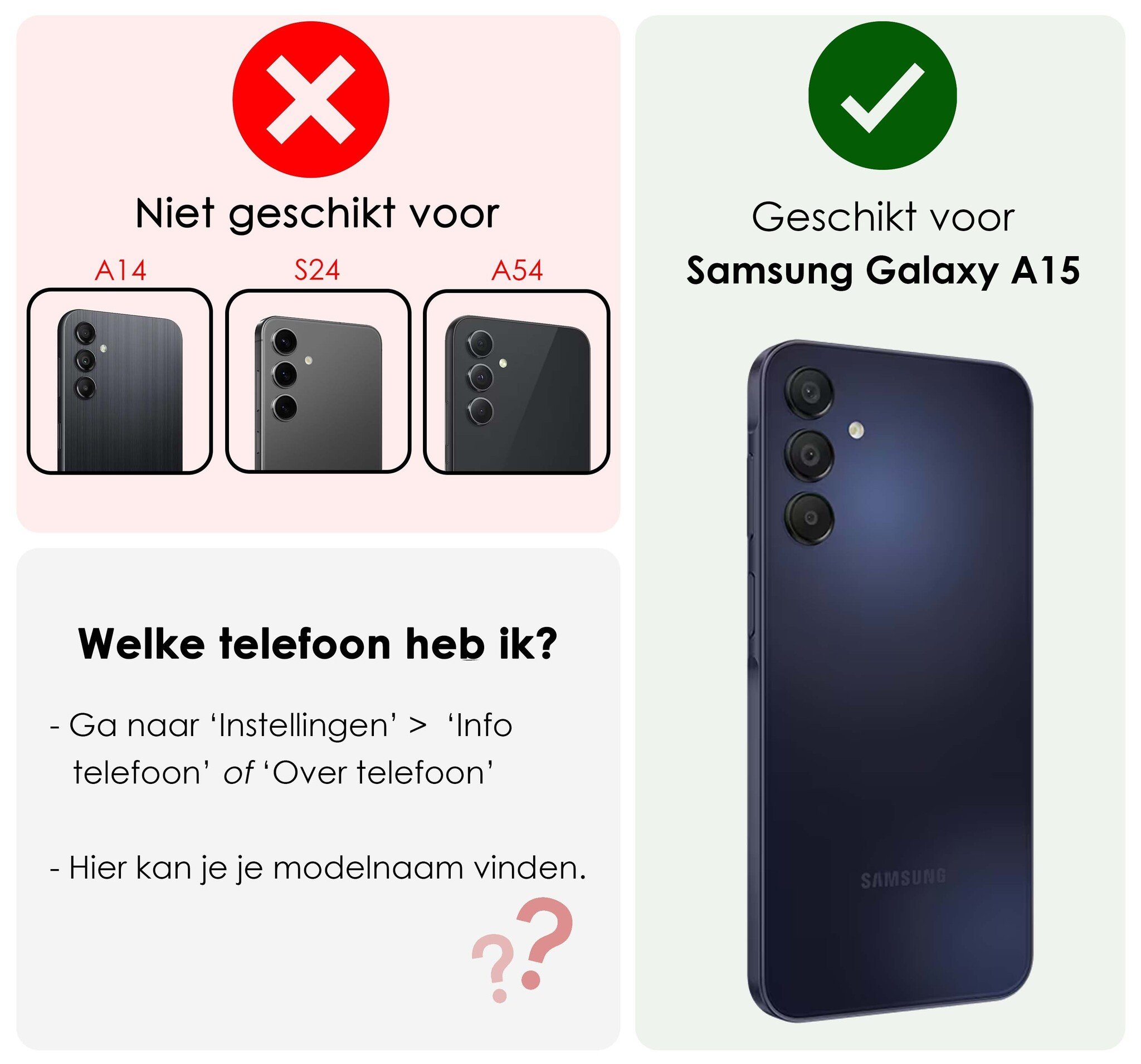 NoXx Hoes Geschikt voor Samsung A15 Hoesje Cover Siliconen Back Case Hoes - Groen