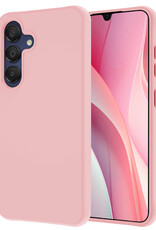 NoXx Hoes Geschikt voor Samsung A15 Hoesje Cover Siliconen Back Case Hoes - Lichtroze