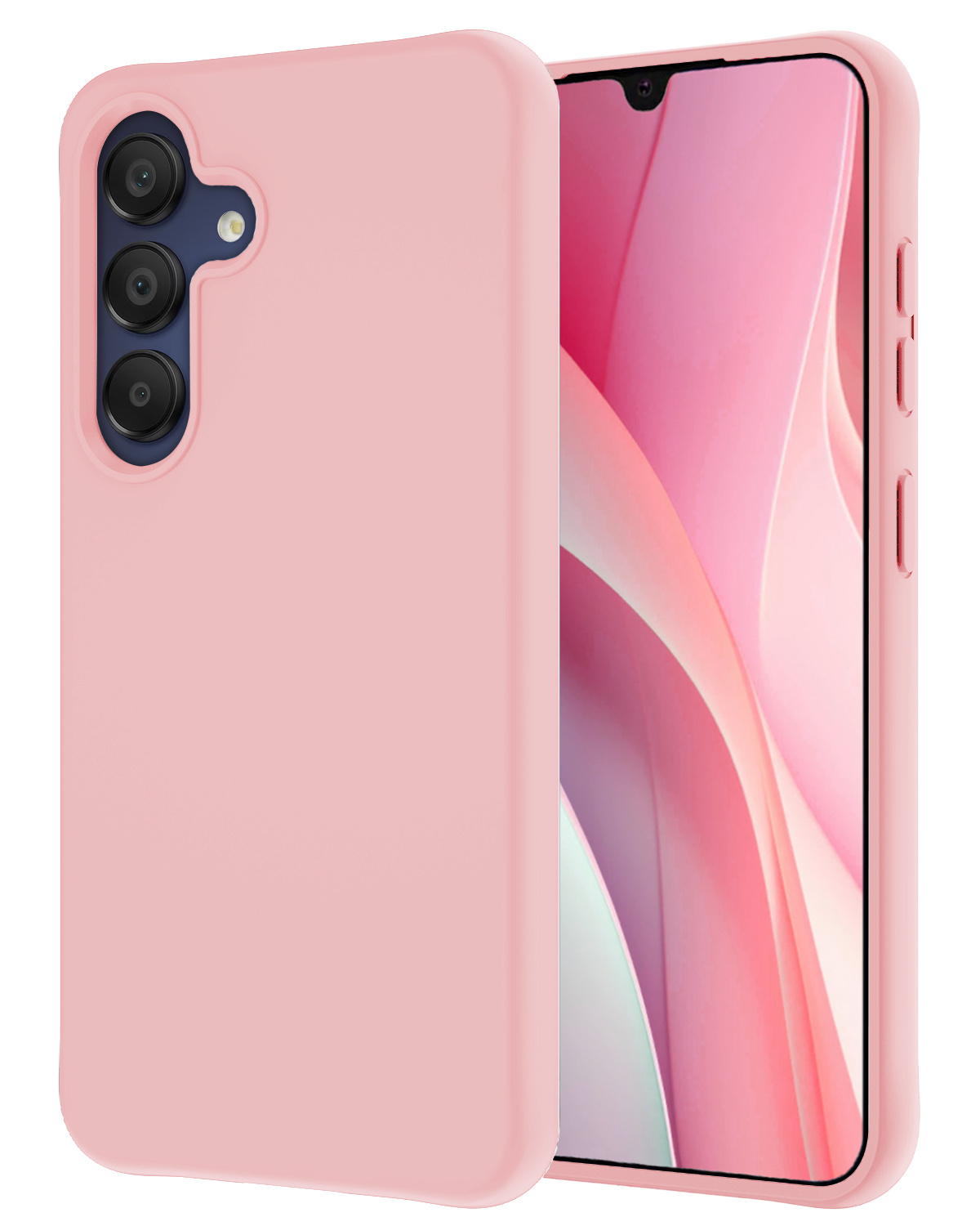 NoXx Hoes Geschikt voor Samsung A15 Hoesje Cover Siliconen Back Case Hoes - Lichtroze