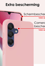 NoXx Hoes Geschikt voor Samsung A15 Hoesje Cover Siliconen Back Case Hoes - Lichtroze