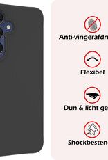 NoXx Hoes Geschikt voor Samsung A15 Hoesje Cover Siliconen Back Case Hoes - Zwart