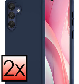 NoXx NoXx Samsung Galaxy A15 Hoesje Siliconen - Donkerblauw - 2 PACK
