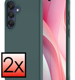 NoXx NoXx Samsung Galaxy A15 Hoesje Siliconen - Donkergroen - 2 PACK