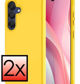 NoXx NoXx Samsung Galaxy A15 Hoesje Siliconen - Geel - 2 PACK