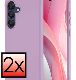 NoXx NoXx Samsung Galaxy A15 Hoesje Siliconen - Lila - 2 PACK