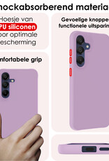 NoXx Hoes Geschikt voor Samsung A15 Hoesje Cover Siliconen Back Case Hoes - Lila - 2x