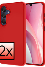 NoXx Hoes Geschikt voor Samsung A15 Hoesje Cover Siliconen Back Case Hoes - Rood - 2x