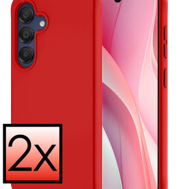 NoXx NoXx Samsung Galaxy A15 Hoesje Siliconen - Rood - 2 PACK
