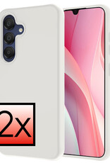 NoXx Hoes Geschikt voor Samsung A15 Hoesje Cover Siliconen Back Case Hoes - Wit - 2x