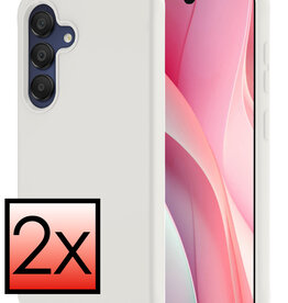 NoXx NoXx Samsung Galaxy A15 Hoesje Siliconen - Wit - 2 PACK