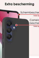 NoXx Hoes Geschikt voor Samsung A15 Hoesje Cover Siliconen Back Case Hoes - Zwart - 2x