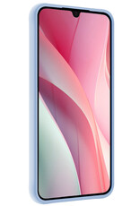 NoXx Hoes Geschikt voor Samsung A15 Hoesje Cover Siliconen Back Case Hoes - Lichtblauw